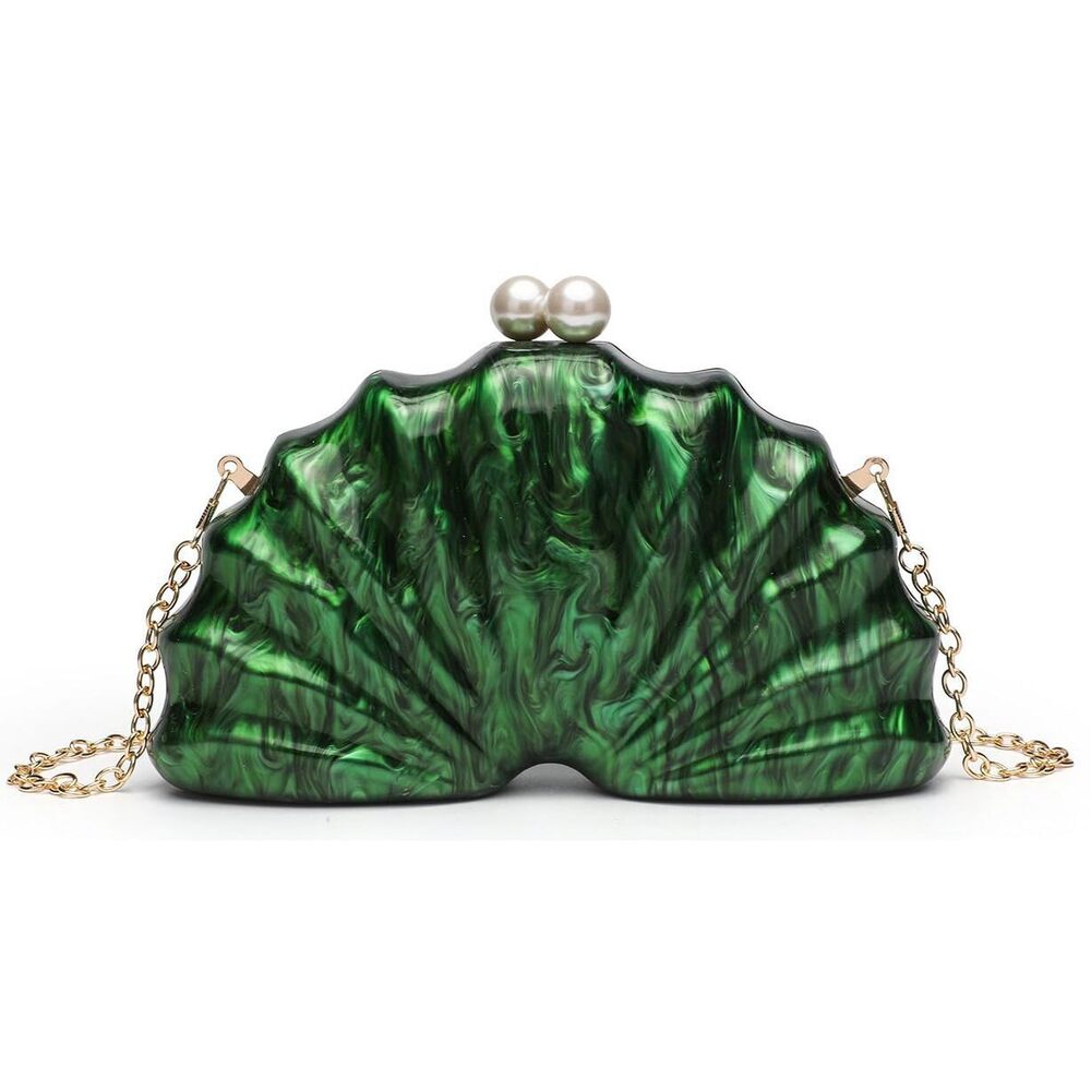 6331 Acrylic Shell Purse Evening Clutch Acrylic Evening Handbag Seashell
